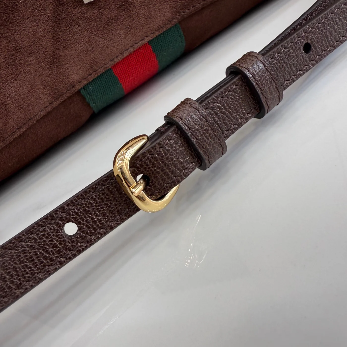 Gucci Borsetto Medium Boston Bag — Brown Suede product view 10