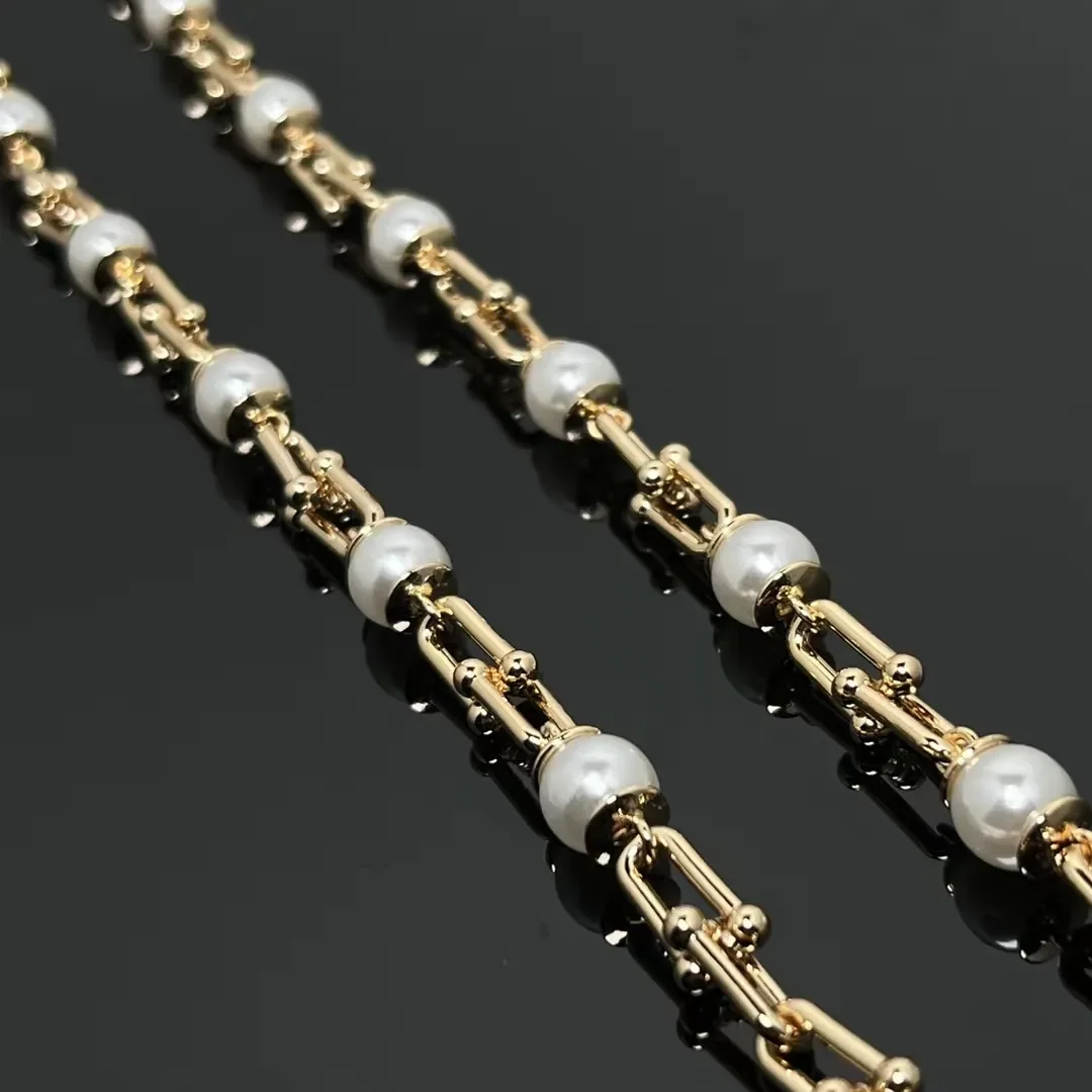 Tiffany & Co. HardWear Pearl-Effect Link Necklace Rose-Tone product view 1