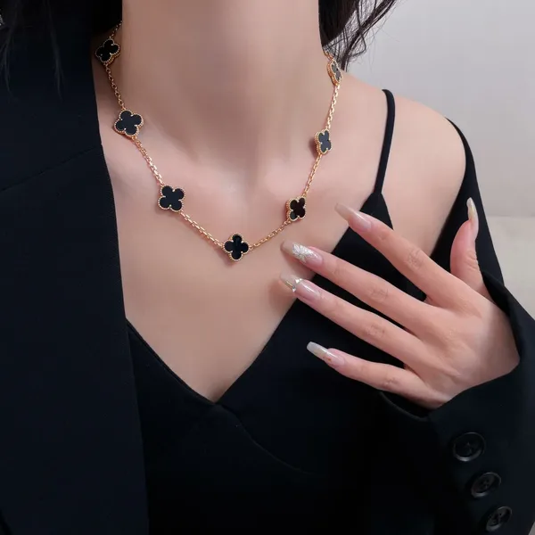 Van Cleef & Arpels Alhambra Black Ten-Motif Gold-Tone Necklace product view 9
