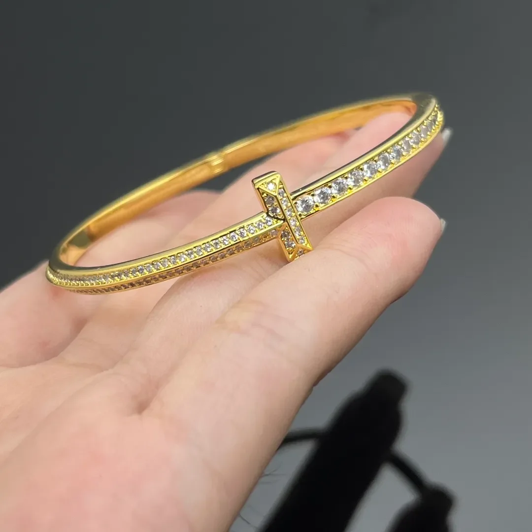 Tiffany & Co. T1 Slim Pavé-Effect Bangle Gold-Tone product view 1