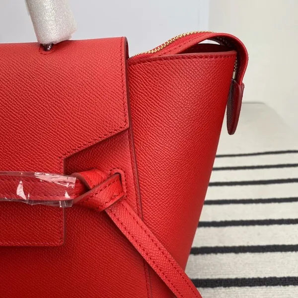 Celine Belt Mini Bag In Red Grained Calfskin product view 10
