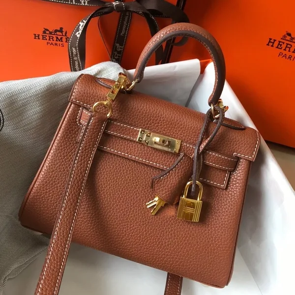 Hermes Kelly 20cm Bag In Gold Clemence Leather GHW product photo