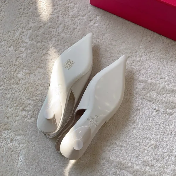 Valentino Bold Edition VLogo Slingback Ballerinas in White Leather product view 3