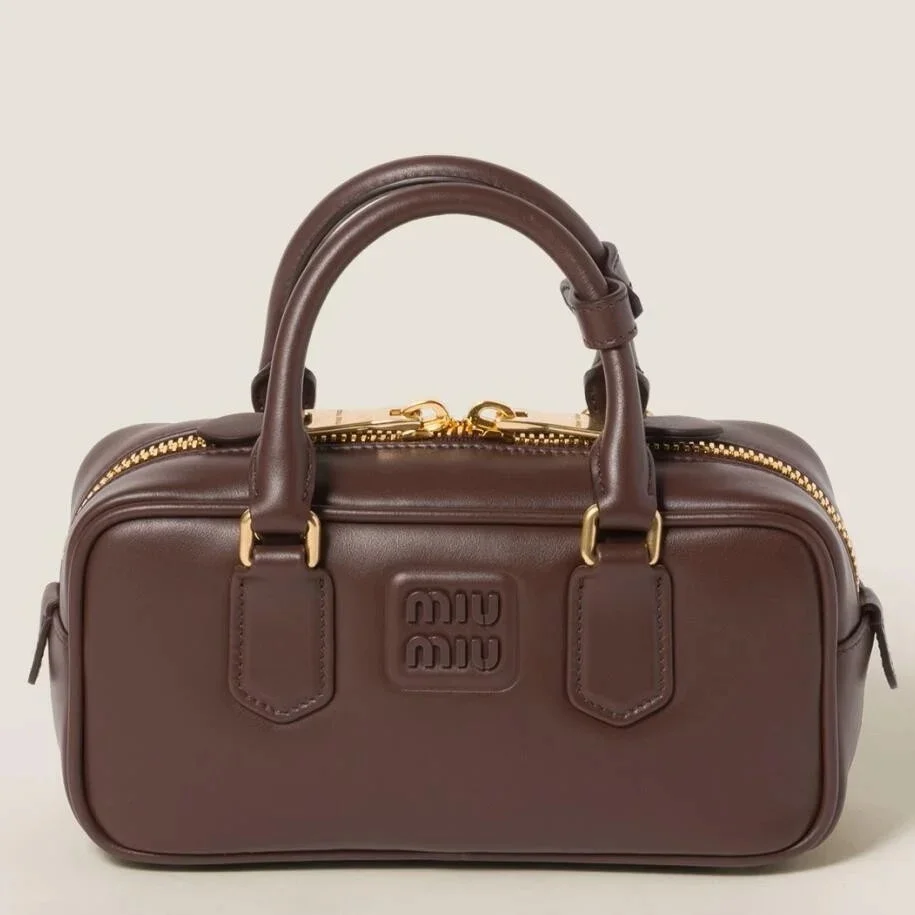 Miu Miu Arcadie Medium Bag in Dark Brown Leather product view 1