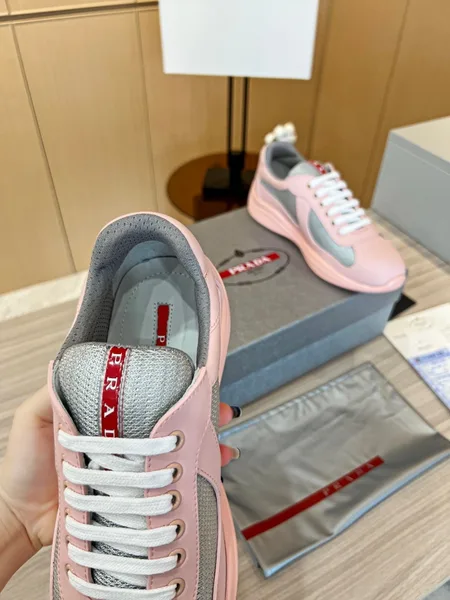 Prada America’s Cup Sneakers in Pink Rubber and Bike Fabric product view 9