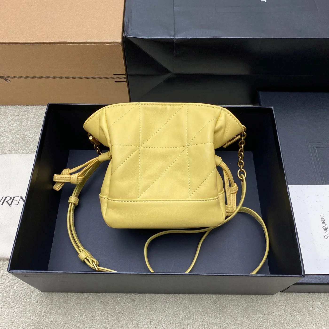 Saint Laurent Jamie Mini Shoulder Pouch — Yellow product view 2