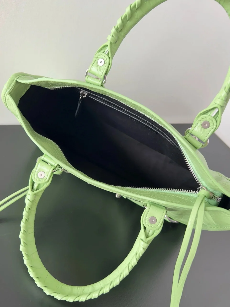 Balenciaga Le City Small Bag in Green Arena Lambskin product view 6