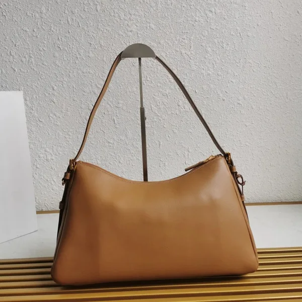Prada Aimee Large Shoulder Bag in Brown Leather product view 5