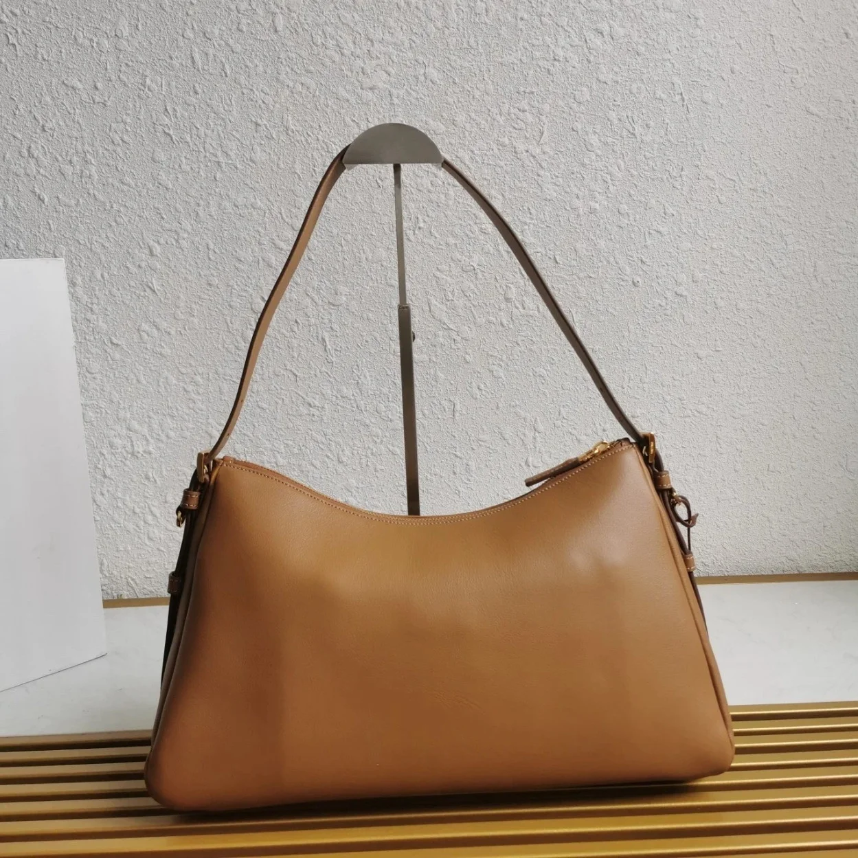 Prada Aimee Large Shoulder Bag in Brown Leather product view 5