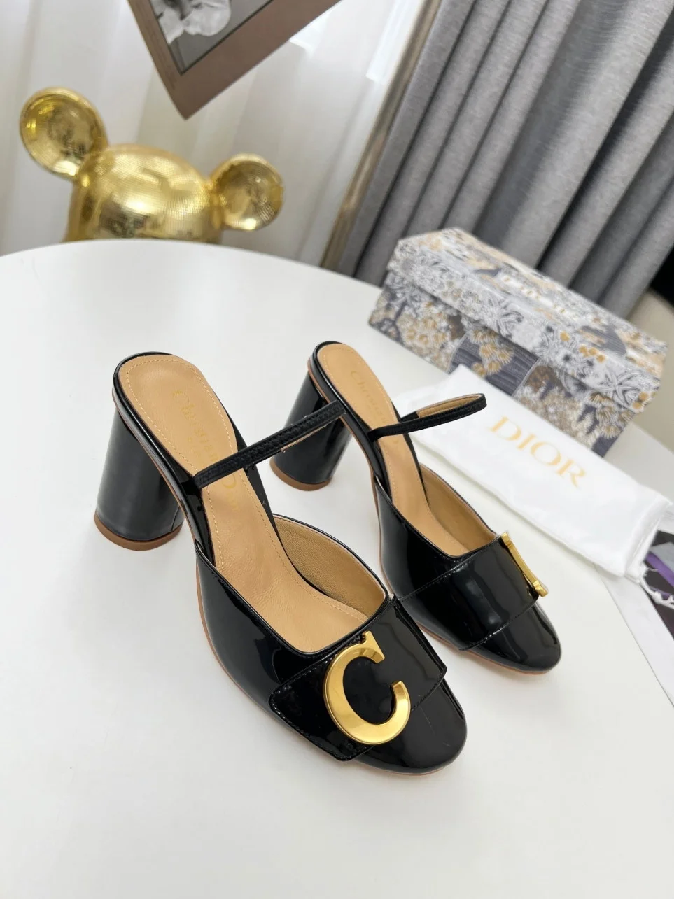 Dior C’est Slingback Pumps 80MM in Black Patent Calfskin product view 2