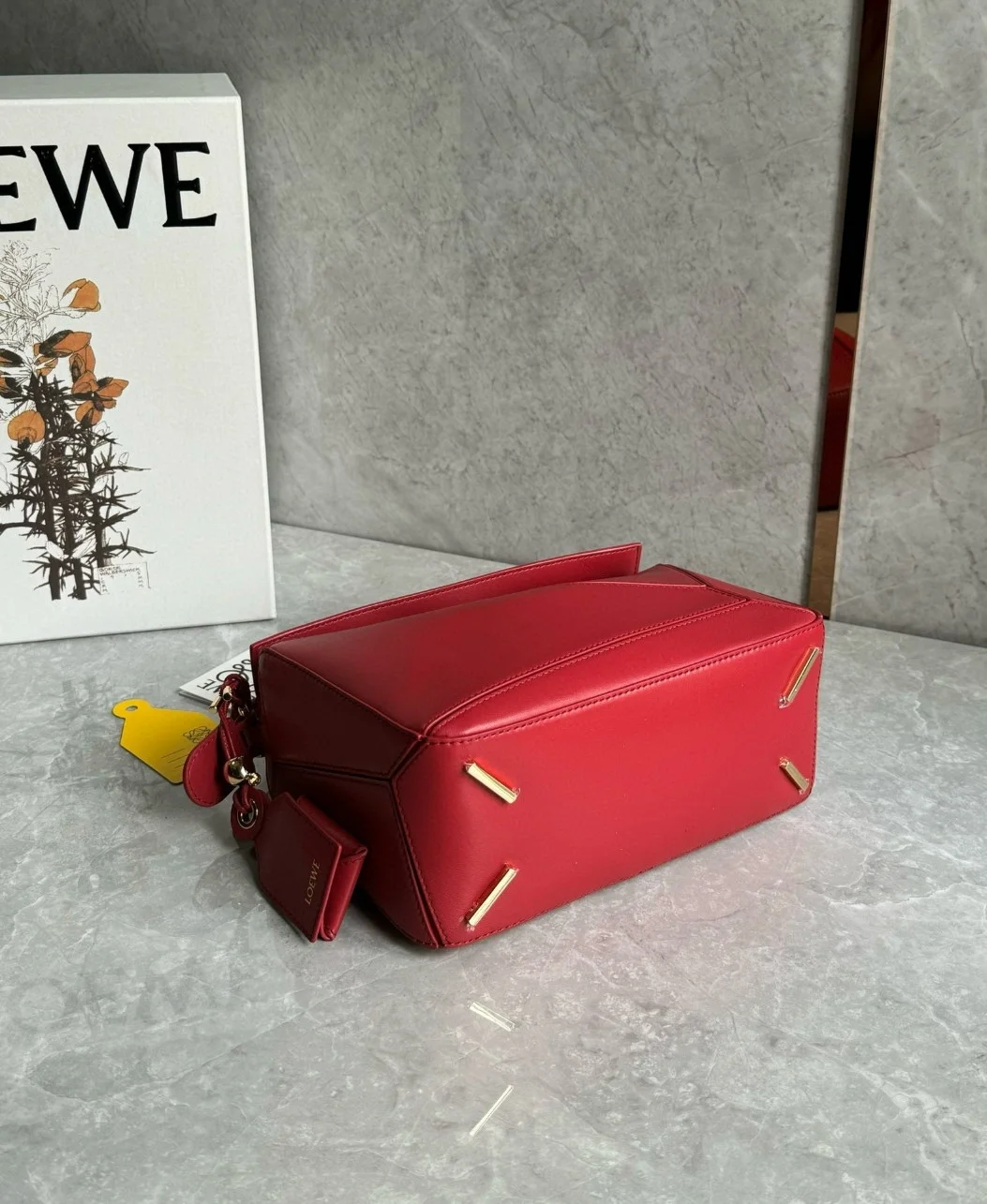 Loewe Featherlight Puzzle Small Bag in Red Nappa Lambskin product view 10