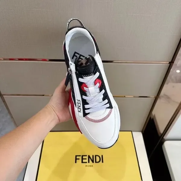 Fendi Flow Low-Top Sneakers — Black, White and Red product view 4