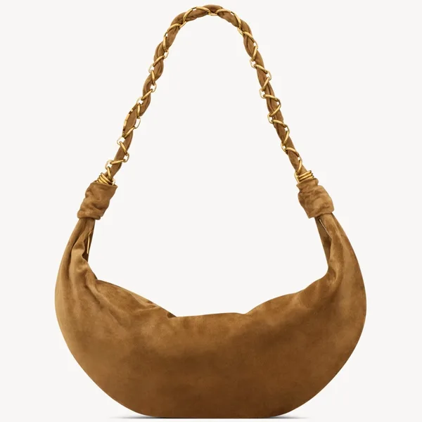 Saint Laurent Amalia Hobo Bag in Brown Suede Calfskin product photo