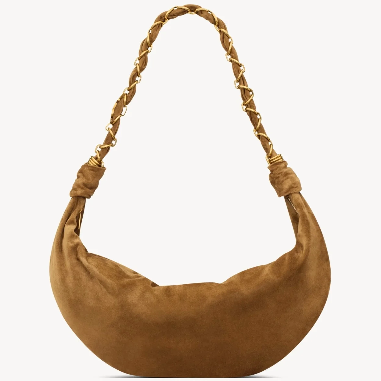 Saint Laurent Amalia Hobo Bag in Brown Suede Calfskin product view 1