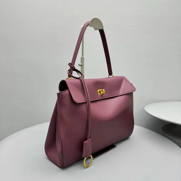 Balenciaga Rodeo Medium Bag in Burgundy Calfskin product view 2