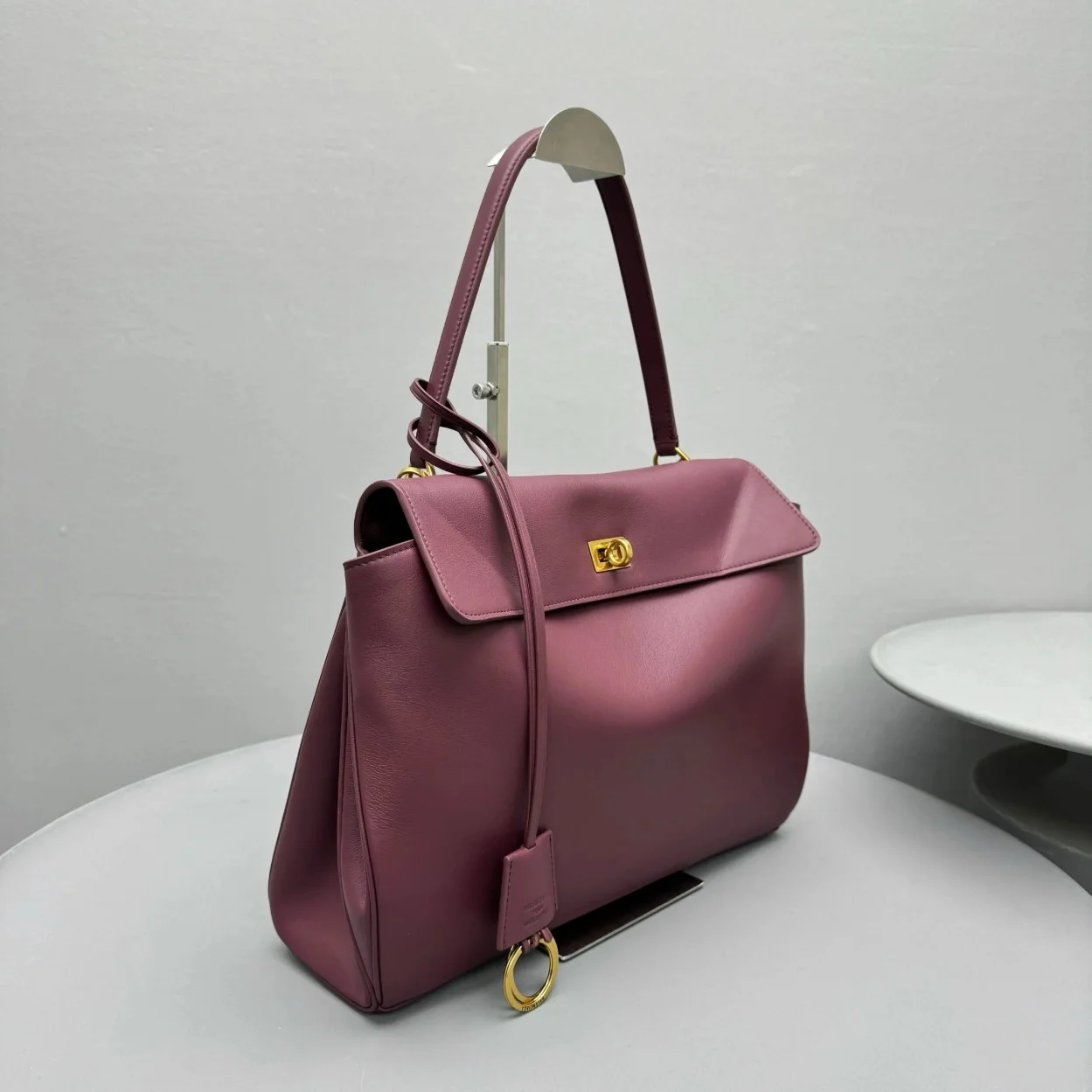 Balenciaga Rodeo Medium Bag in Burgundy Calfskin product view 2