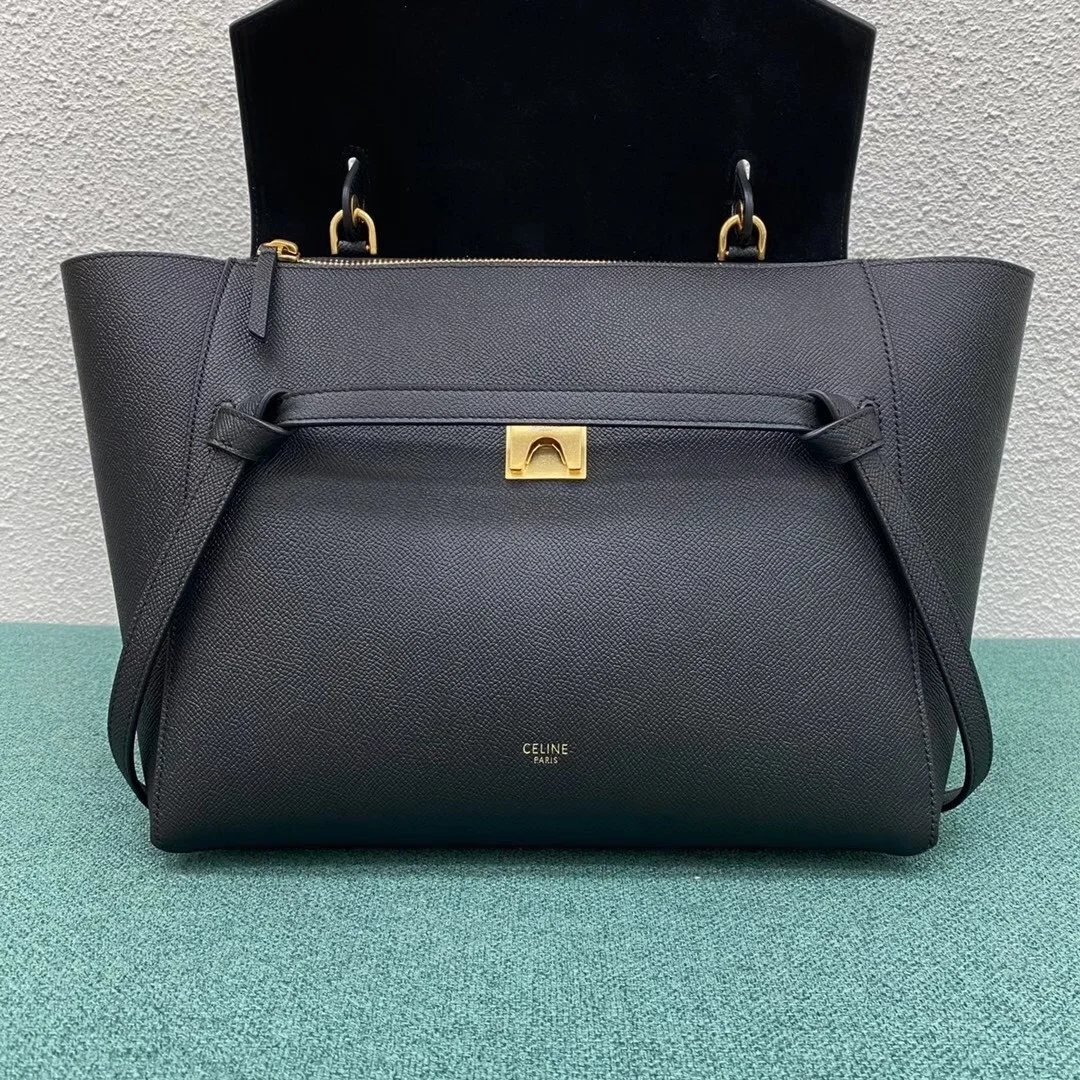 Celine Belt Mini Bag In Black Grained Calfskin product view 4