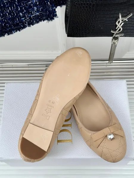 Dior Ballerina Flats in Nude Quilted Cannage Calfskin product view 9