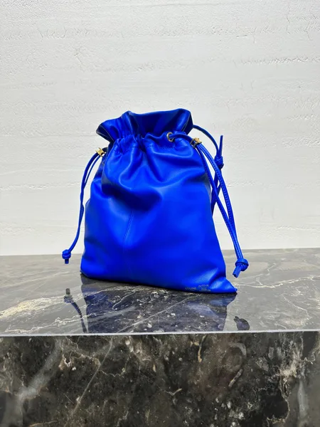 Celine Small Crystal Pouch In Lambskin — Blue product view 2