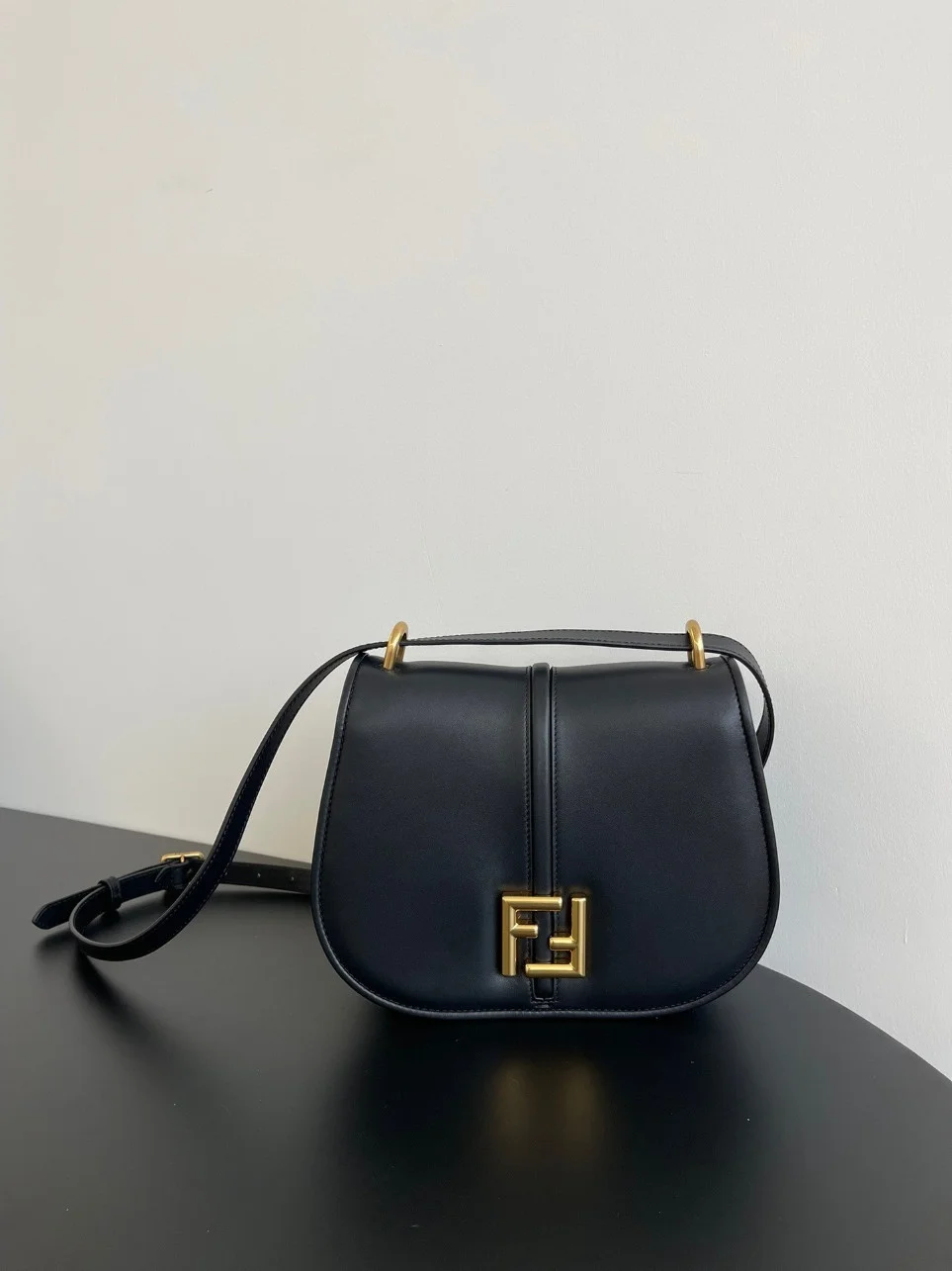 Fendi C’mon Medium Bag in Black Calfskin product view 3