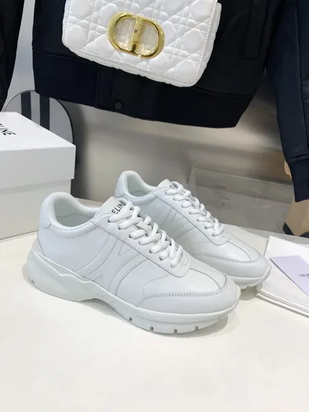 Celine Women’s Runner CR-01 Low-top Sneakers in White Leather product view 4