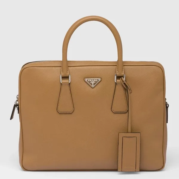 Prada Briefcase in Brown Saffiano Leather product photo