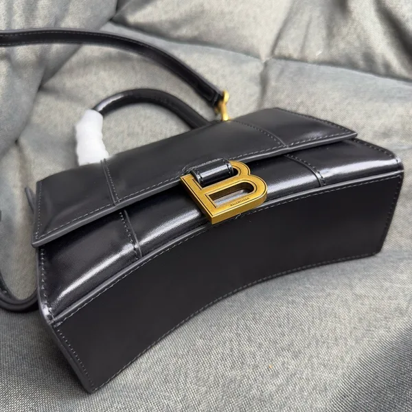 Balenciaga Hourglass XS Bag in Black Box Calfskin product view 2
