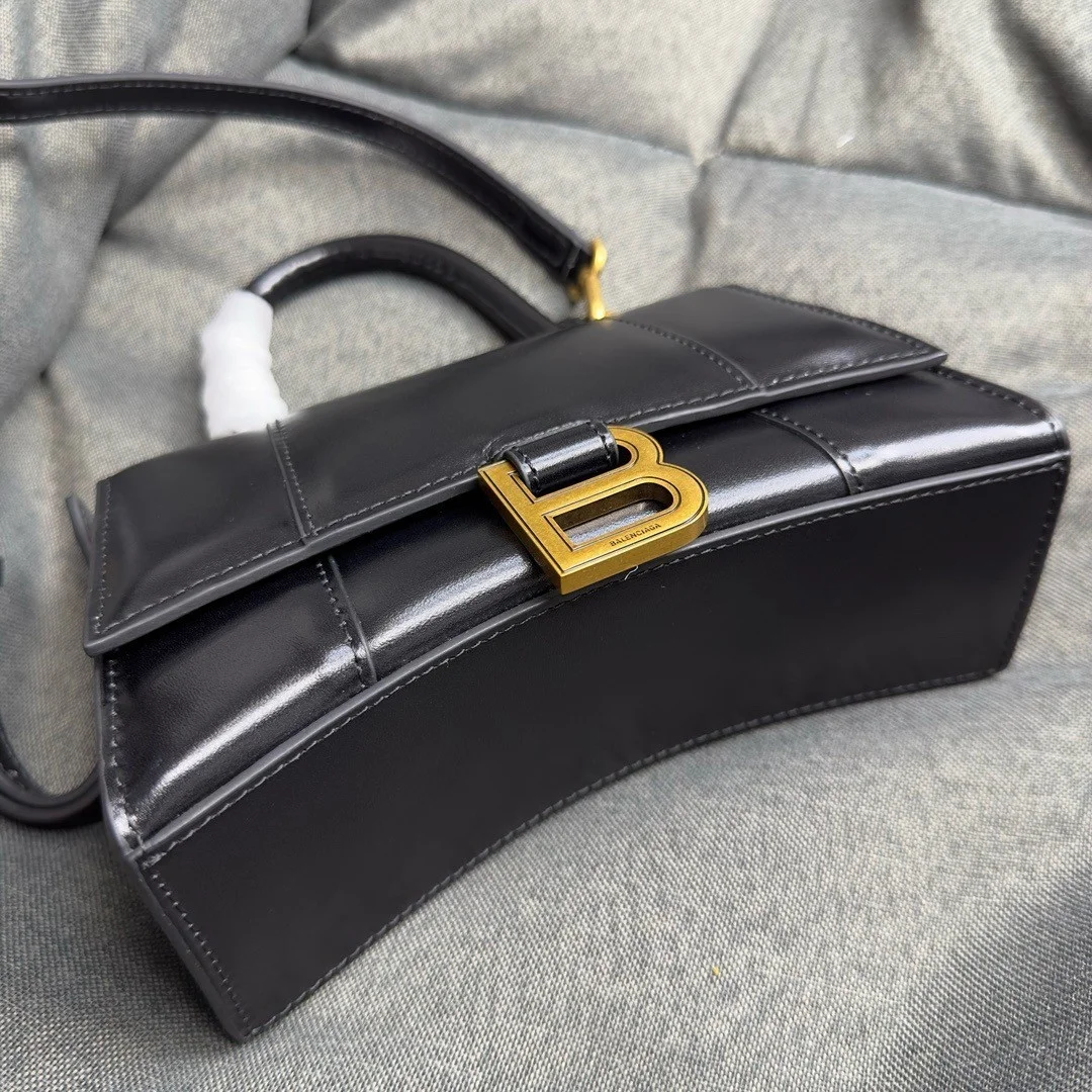 Balenciaga Hourglass XS Bag in Black Box Calfskin product view 2