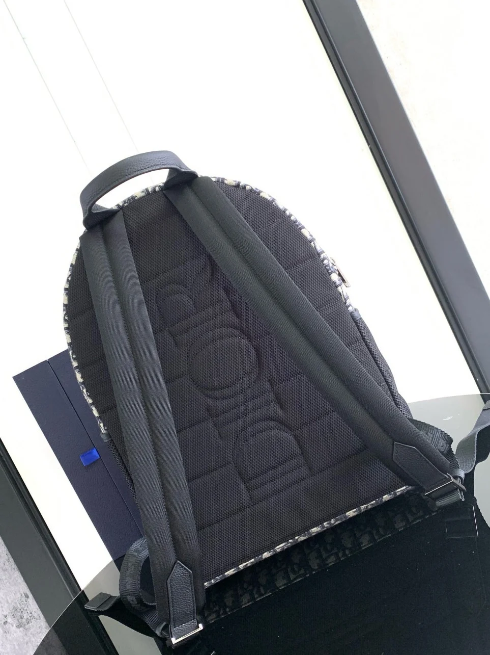 Dior 8 Backpack in Beige and Black Dior Oblique Jacquard product view 6