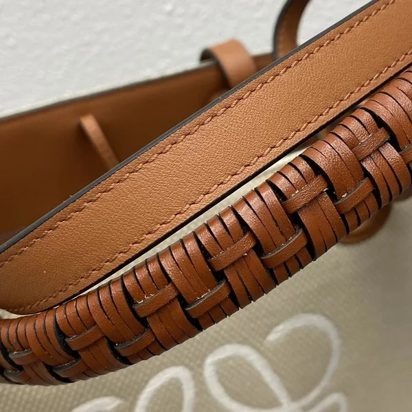 Loewe Anagram Small Tote In Jacquard and Calfskin product view 4