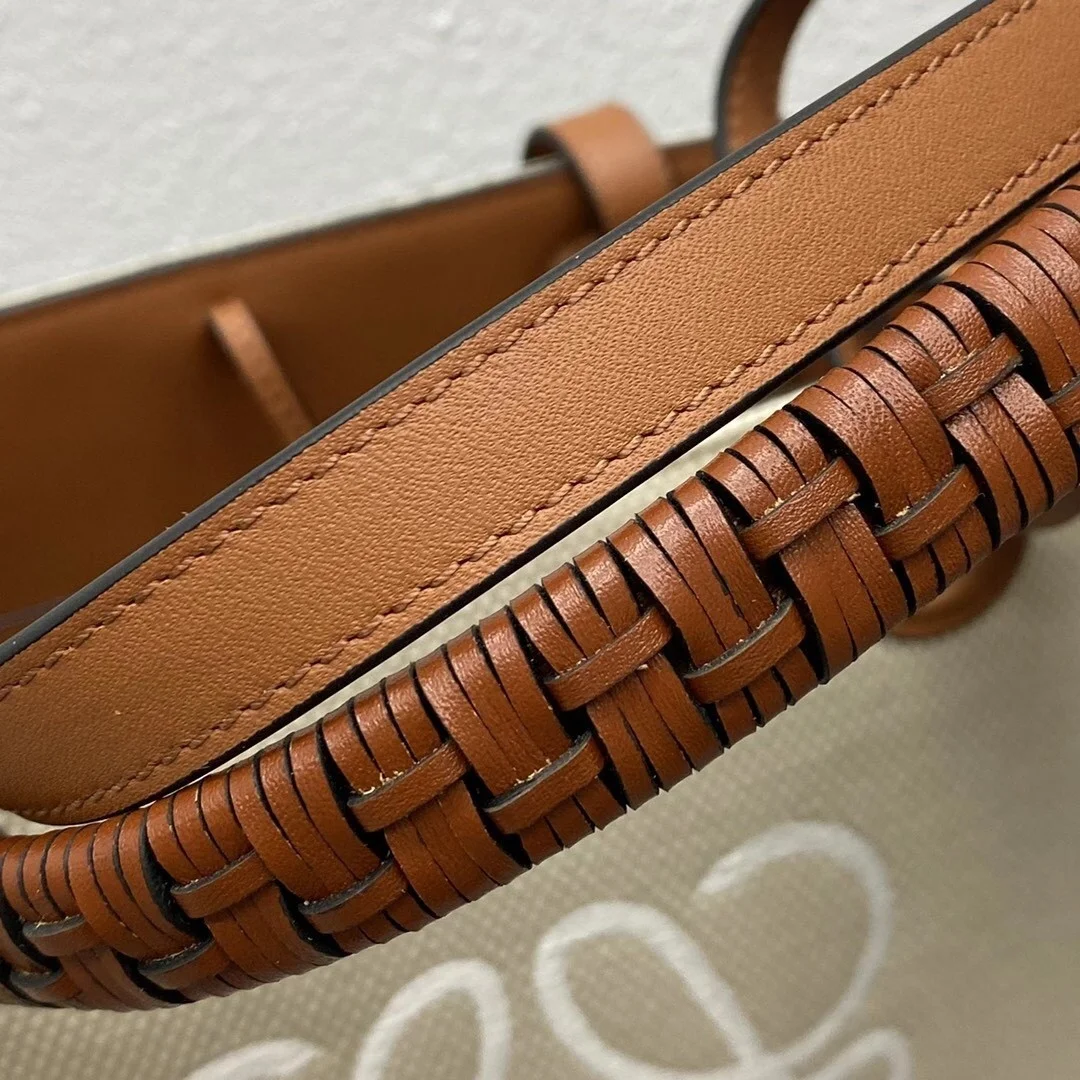 Loewe Anagram Small Tote In Jacquard and Calfskin product view 4