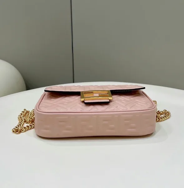 Fendi Baguette Chain Midi Bag In Powder Nappa Leather product view 2