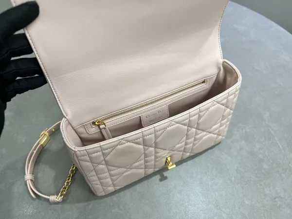 Medium Soft Dior Caro Bag — Beige with Gold-Tone Hardware product view 8