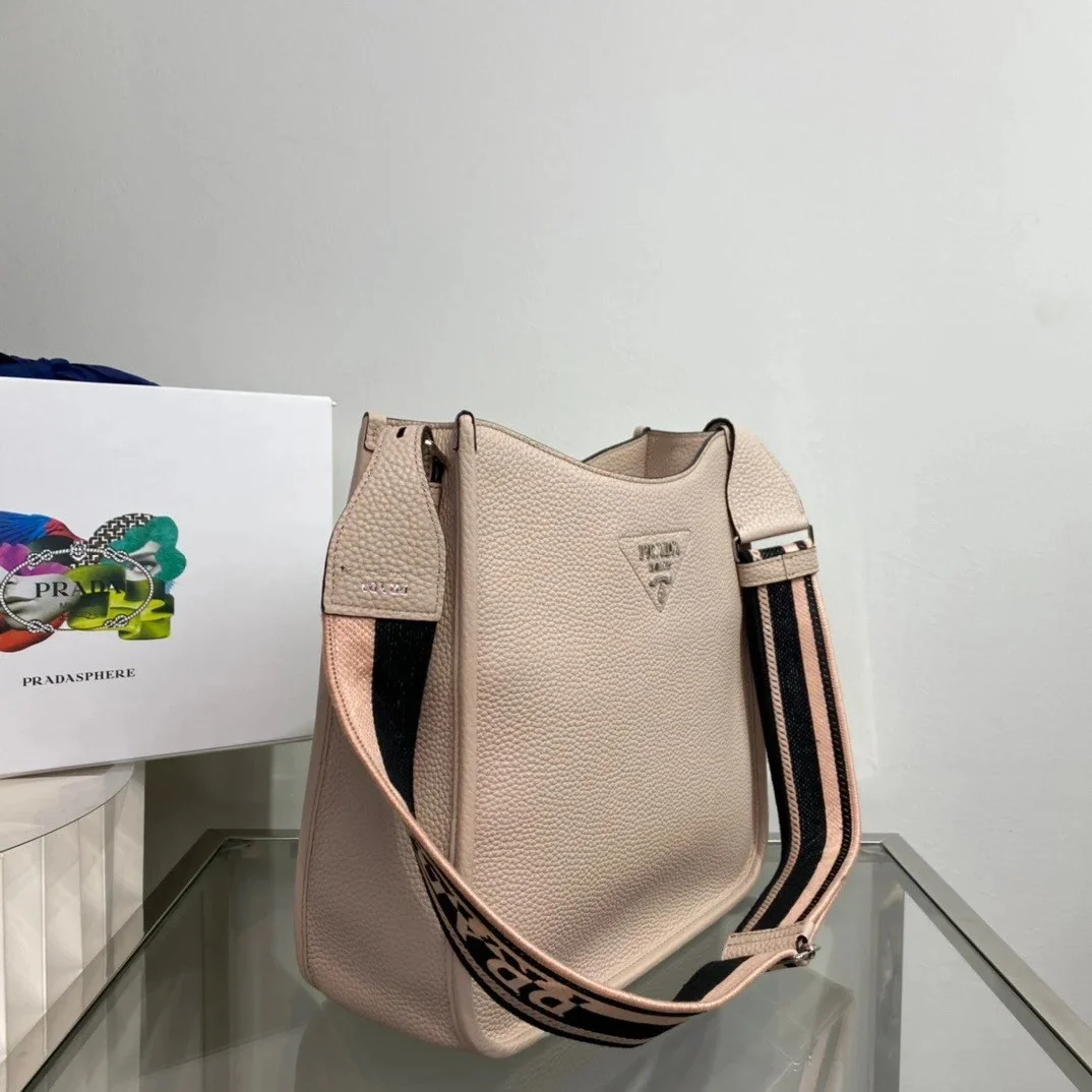 Prada Hobo Bag in Sand Grained Leather product view 3