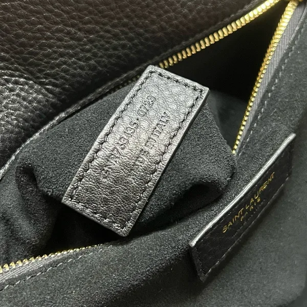 Saint Laurent Bea Tote Bag in Black Grained Leather product view 6