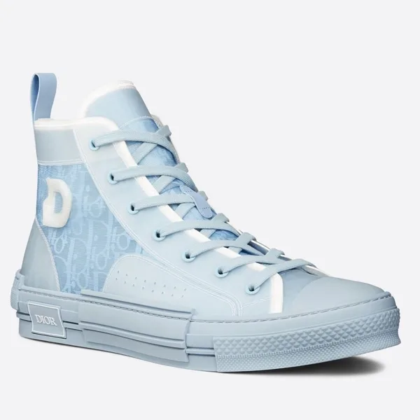 Dior Men’s B23 High-top Sneakers In Ligth Blue Oblique Canvas product photo