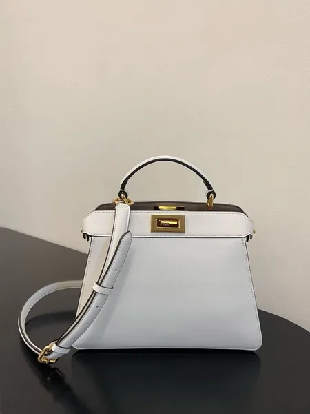 Fendi Peekaboo ISeeU Medium Bag In White Calfskin product view 2