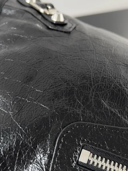 Balenciaga Le City Medium Bag in Black Arena Lambskin product view 5
