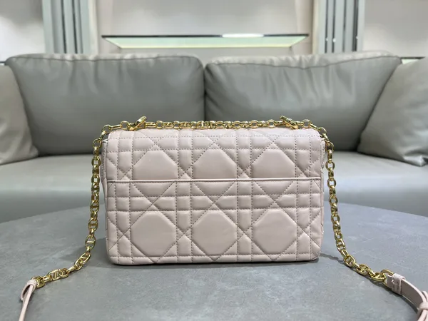 Medium Soft Dior Caro Bag — Beige with Gold-Tone Hardware product view 3