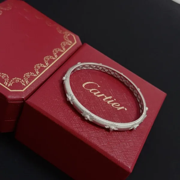 Cartier Silver-Tone Pave-Effect Bangle Bracelet product view 6