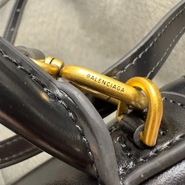 Balenciaga Hourglass XS Bag in Black Box Calfskin product view 3