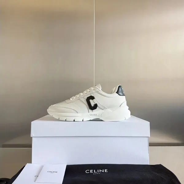 Celine Women’s Runner CR-02 Low-top Sneakers in White Leather product view 3