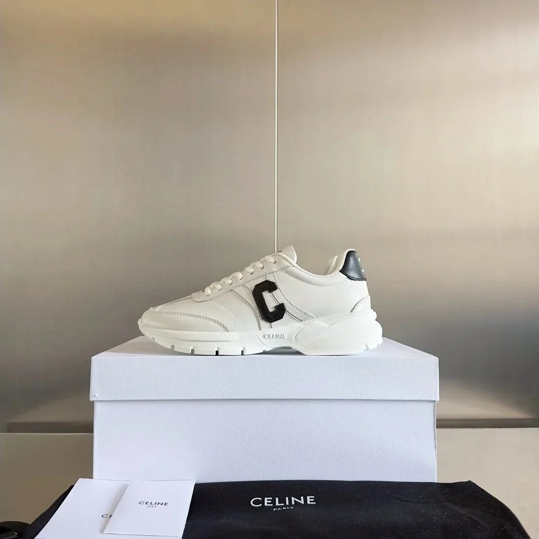 Celine Women’s Runner CR-02 Low-top Sneakers in White Leather product view 3
