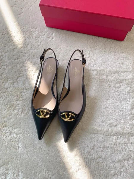 Valentino Bold Edition VLogo Slingback Ballerinas in Black Leather product view 2