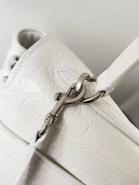 Balenciaga Rodeo Large Bag in White Croc-Embossed Calfskin product view 8