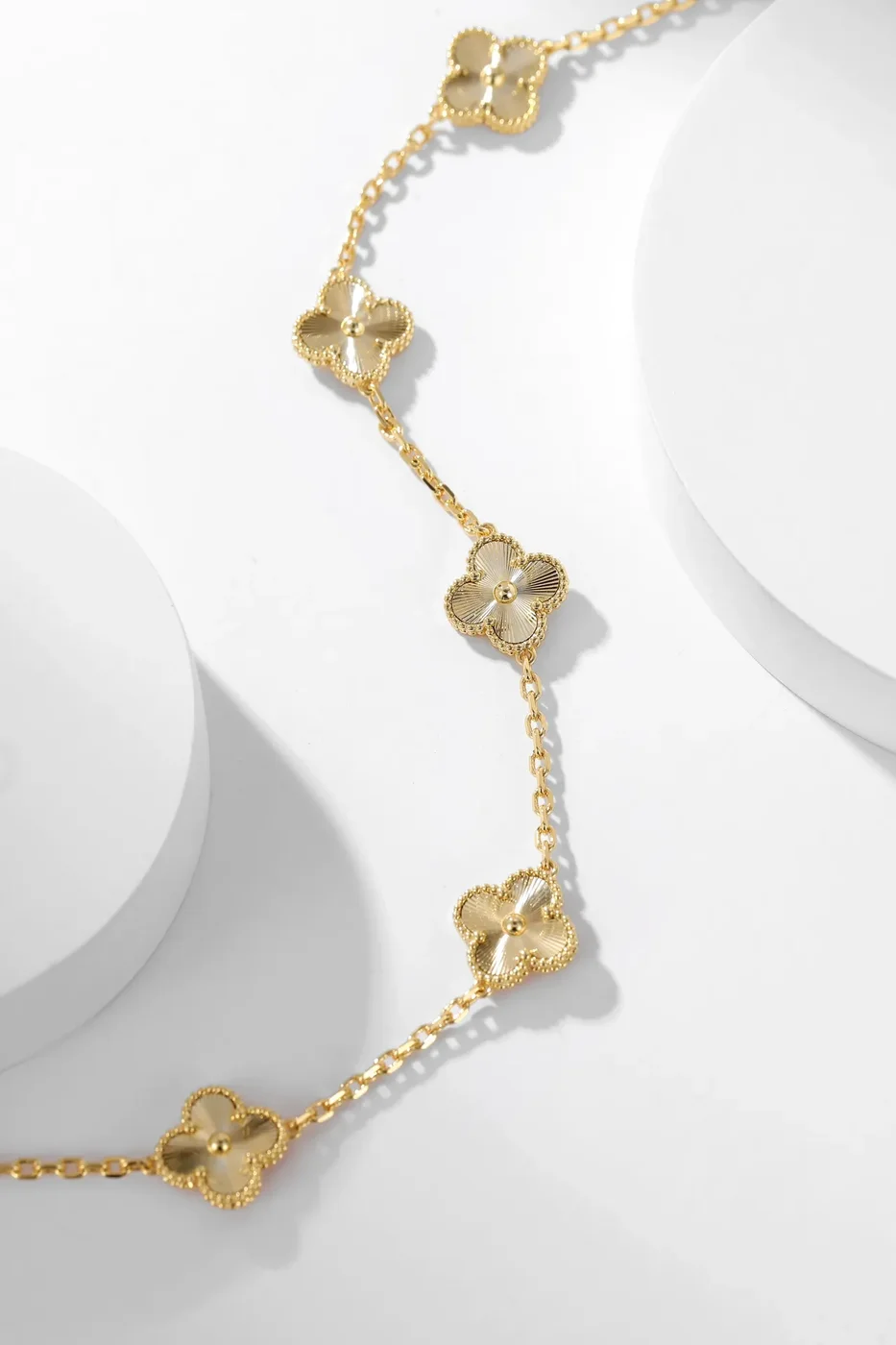 Van Cleef & Arpels Alhambra Pave-Effect Ten-Motif Gold-Tone Necklace product view 5