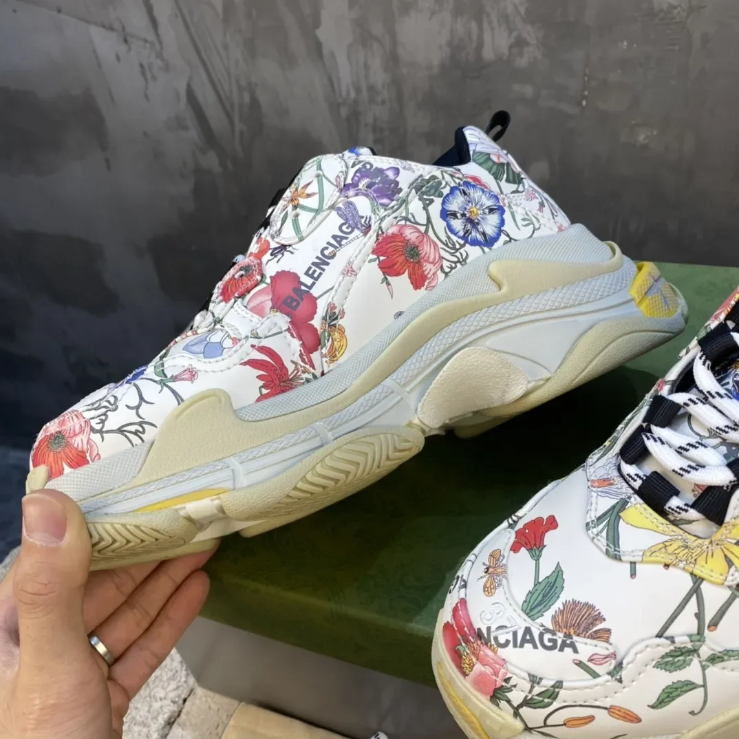 Balenciaga x Gucci Triple S Floral Print Sneakers product view 4