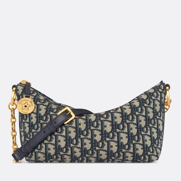 Dior Diorstar Hobo Bag with Chain in Blue Oblique Jacquard product photo