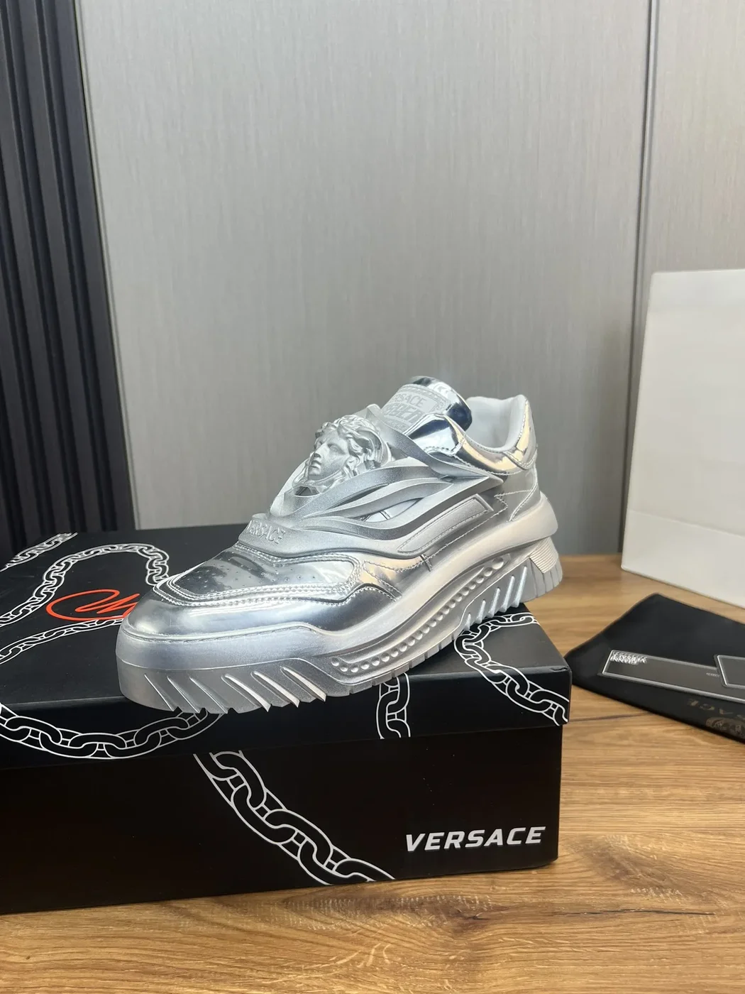 Versace Silver Sneakers product view 1