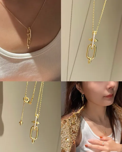 Tiffany & Co. Titan Long Link Pendant Necklace Gold-Tone product view 5
